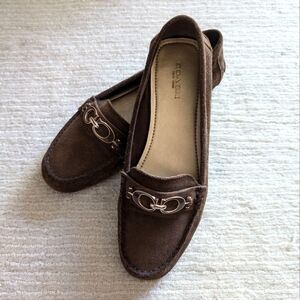 Suede Leather Coach Loafers 7.5